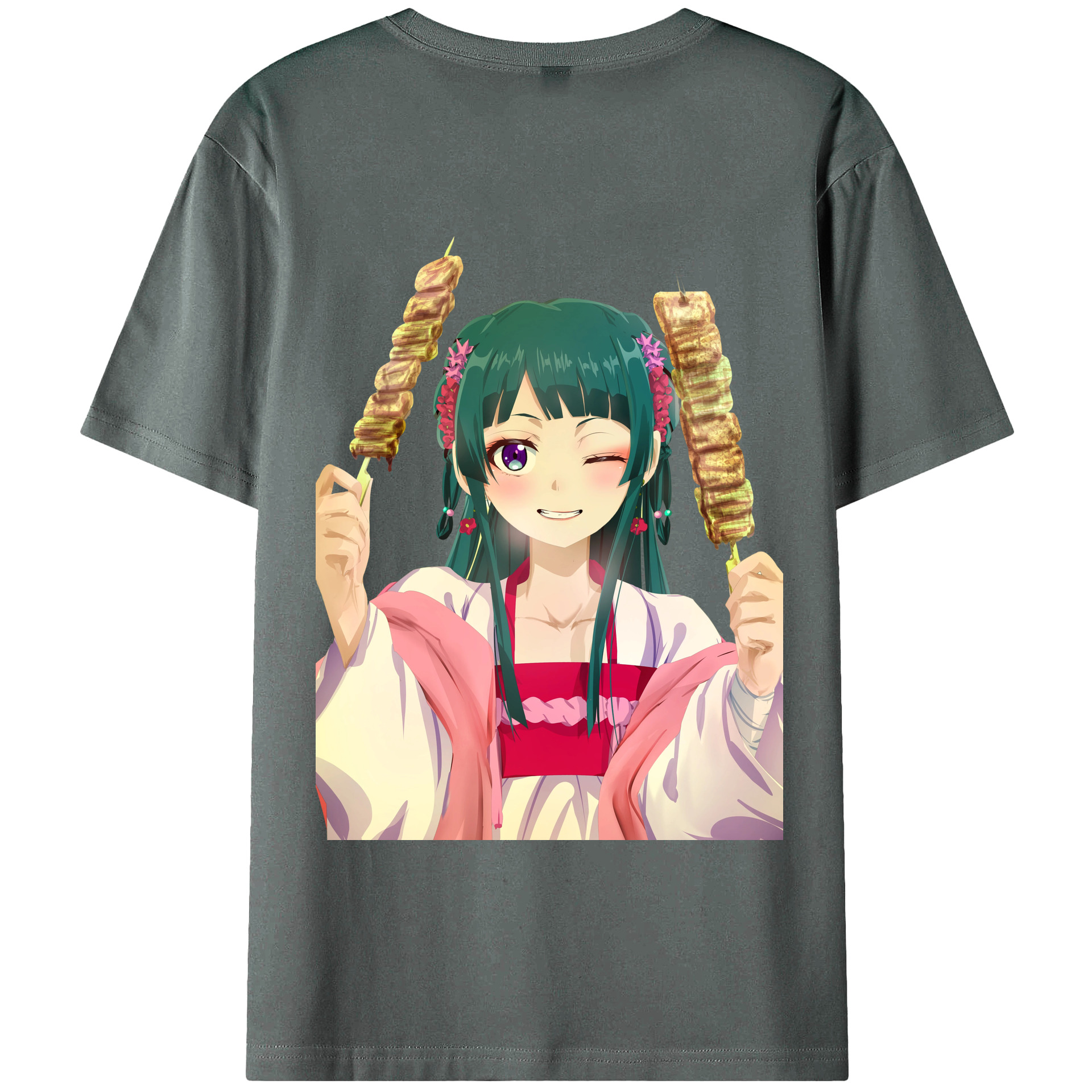 （画像用） 薬屋のひとりごと The Apothecary Diaries 綿100％ メンズ半袖Tシャツ（バックプリント） 通気性